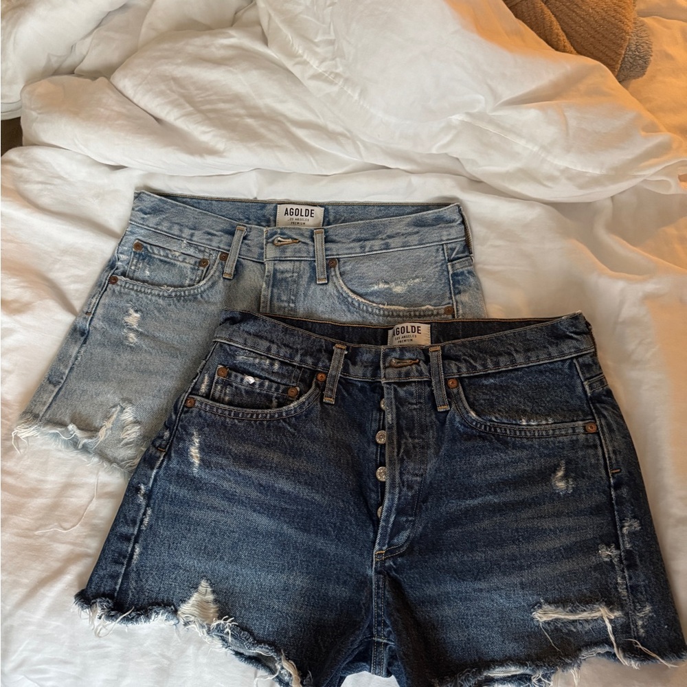 Agolde Premium Button-Fly Denim Shorts